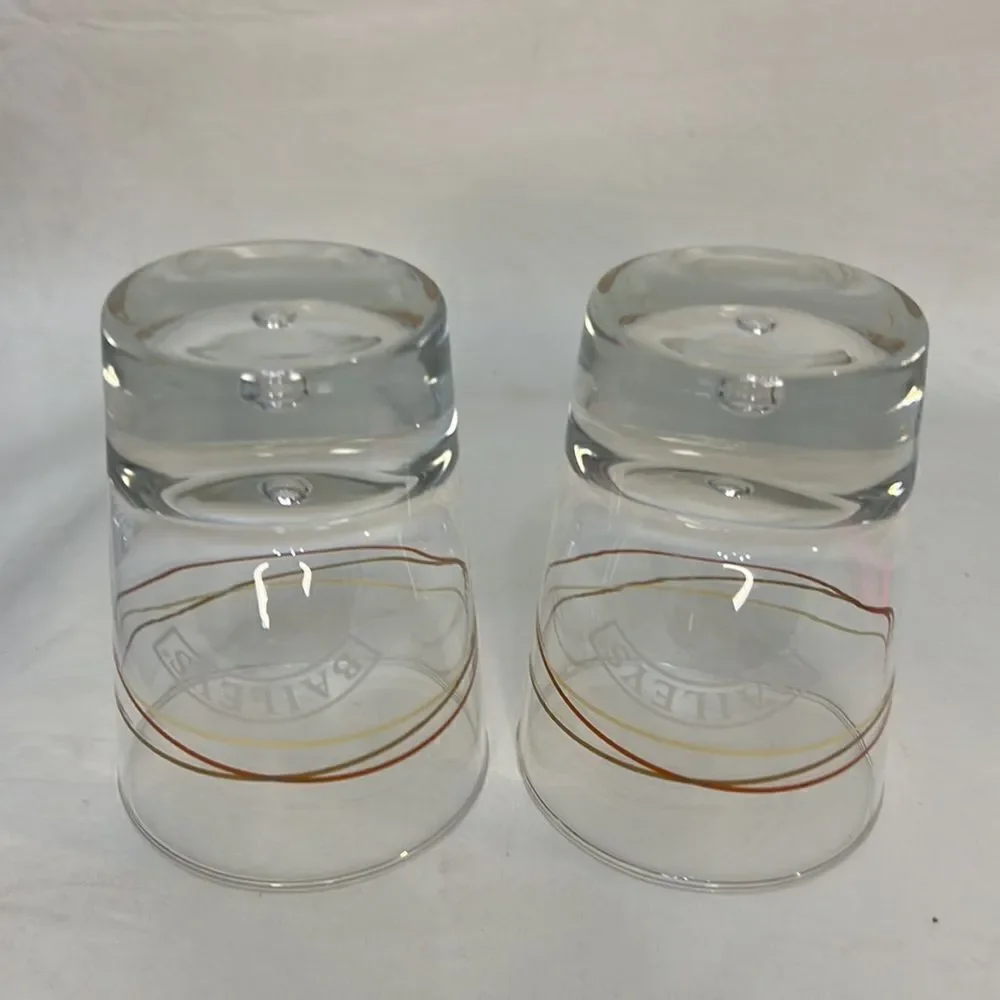 Baileys Rocks Glass 8 Oz Each 4 1/4 In Tall 3 In Round Set 2 Liquor Bar Cocktail
